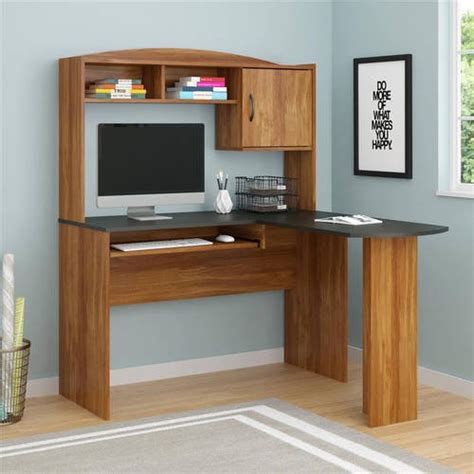 ELITE HOME ZONE L-Shaped Desk with Hutch, Plenty of Room for Laptop ...