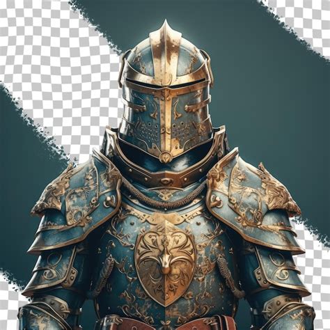 Premium PSD | Isolated transparent background medieval knight armor