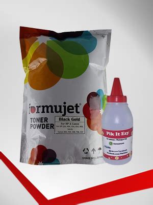 Formujet Black Gold Toner Powder 1 Kg for Refilling HP Laser Jet Toner ...