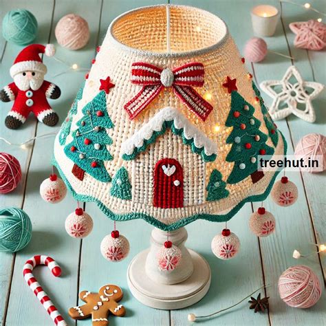 Christmas Crochet Lampshade Ideas with Leftover Yarn