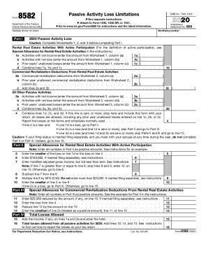 IRS 8582 form | pdfFiller