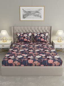 Raymond Home 110 TC Microfiber Double Floral Flat Bedsheet - Buy ...