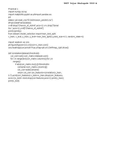 ML Journal 8427 - Practical Sessions Overview and Code Implementation ...