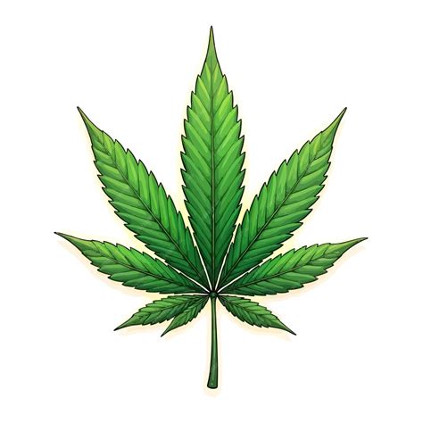 Green marijuana leaf clipart cartoon style vector illustration ...