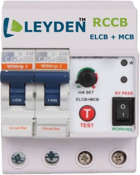 Leyden LSM32 ELCB+MCB Single Phase 2 pole ELCB + RCCB + ISI Marked MCB ...