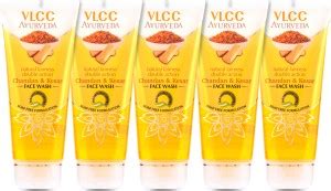 VLCC Ayurveda Natural Fairness Chandan & Kesar (Pack of 5) Face Wash ...