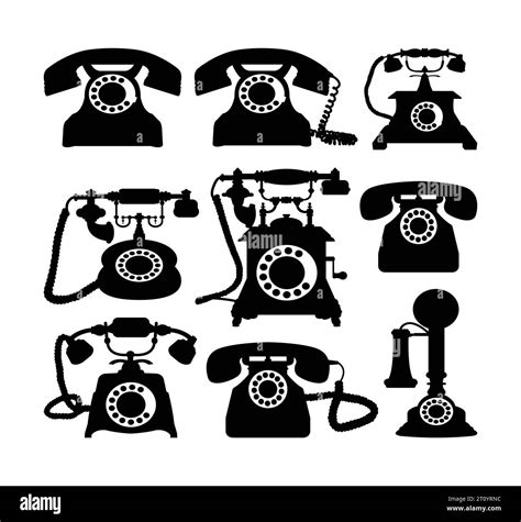 Telephone telecommunication tool object silhouette Stock Vector Image & Art - Alamy