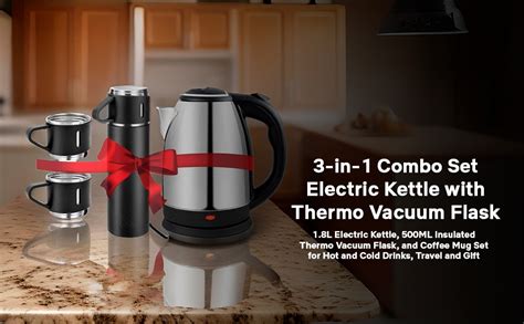 RFV1 3 in 1 Combo Set Electric Kettle Stainless Steel 1.8 litres ...