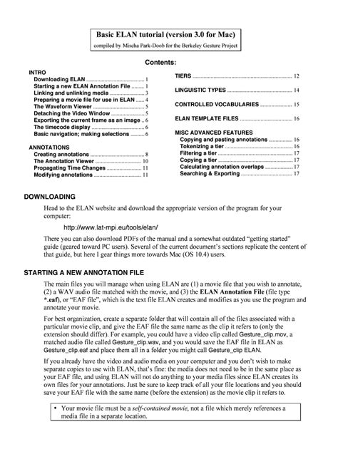 Fillable Online Basic ELAN tutorial (version 3 Fax Email Print - pdfFiller