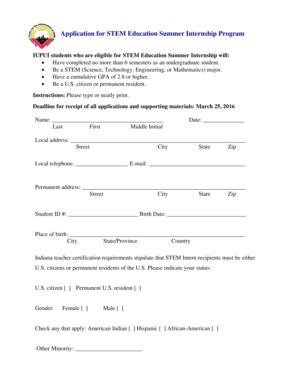 Fillable Online iupui STEM Internship Application2015rvd2docx - iupui ...