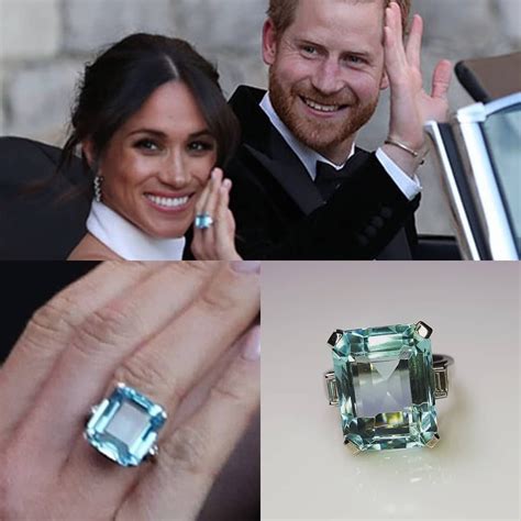 Meghan Markle wearing Princess Diana's aquamarine ring Aquamarine ...