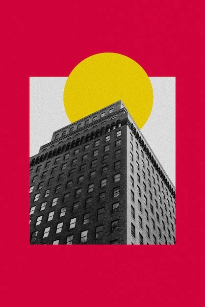 Neubrutalism concept building collage | Premium Photo