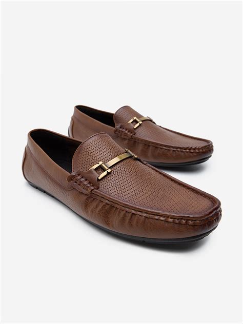 Buy SOLEPLAY Brown Perforated Design Formal Shoes from Westside