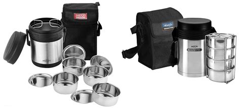 Buy Milton Thermosteel Hot Meal Container Lunch Box, Set of 4, Black ...