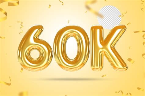 60k follower balloon number | Premium PSD