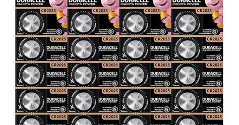Duracell CR2025 3V Lithium Coin Battery, 20 pcs, 2025 Coin Button Cell ...
