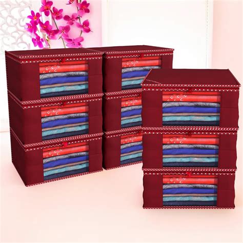 Kuber Industries Non Woven Clothes Organizer For Wardrobe (Pack Of 9 ...