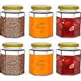 Buy SITOVI Hexagon Glass Jar & Container with Rust Free Air Tight Lid ...