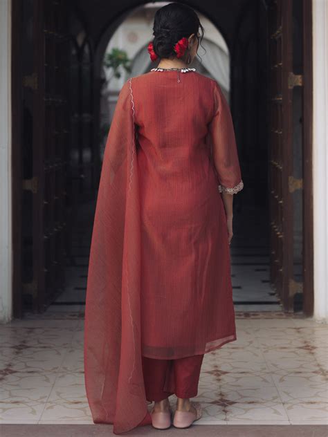 Buy Women's Embroidered Straight Kurta Set with Dupatta Online in India ...