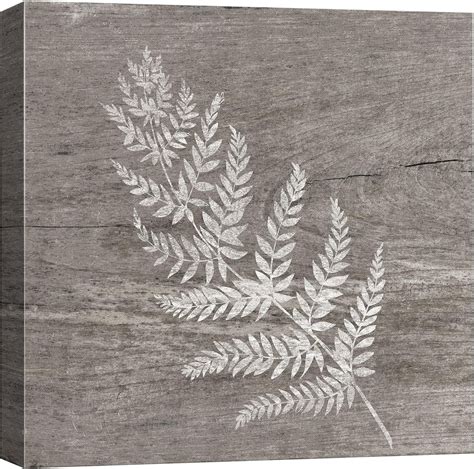 AEFER Canvas Print Wall Art White Wood Effect Forest Fern Nature Plants ...
