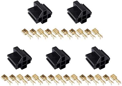 MUYI 5 Pin Relay Connector - 12V Socket, 30Amp/40Amp, 6.3mm Truck ...