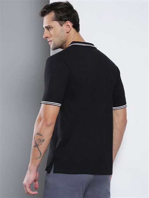 Men's Casual Slim Fit T-Shirt Half Sleeves Polo Neck Solid Pure Cotton ...