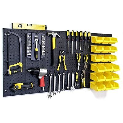 Buy WallPeg Pegboard Kit - Peg board Panels Locking Peg Hooks Set ...