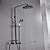 Two Handles Shower Systerm Set, Black Brass Faucet Three Holes ...