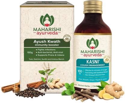 MAHARISHI ayurveda Ayush Kwath Powder Cough Syrup Kwath Kadha has Tulsi ...