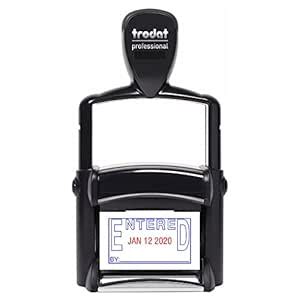 Trodat 5440E4-B/R - Self-Inking Entered (Outline Text) Date Stamp with ...
