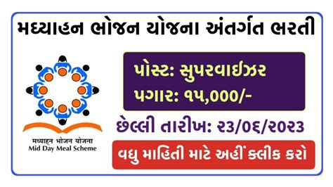 Mid Day Meal Scheme Recruitment 2023