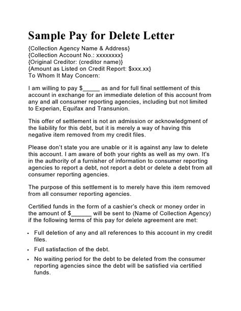 40 Effective Pay for Delete Letter Templates (100% FREE)