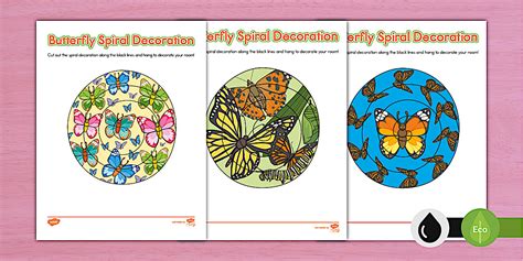 Butterfly Themed Spiral Craft Decoration