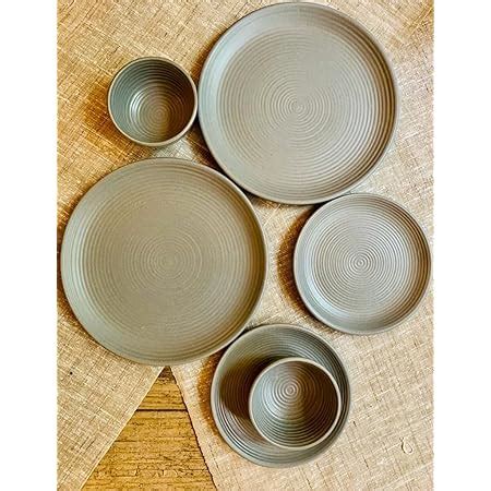 Buy Seedlings India Stoneware Dinner Set - Set of 12, Multicolour ...