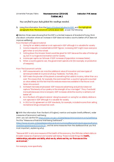 PS1 2020 Solutions - Universitat Pompeu Fabra Macroeconomics I ( 2019 - 20 ) Instructor: Priit ...