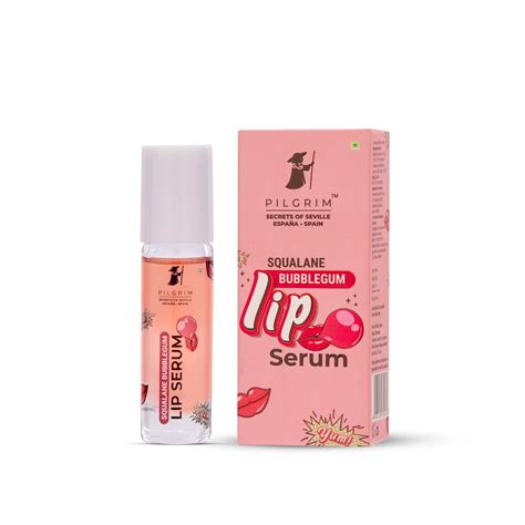 Pilgrim Spanish Squalane Lip Serum (Bubblegum)with roll-on for Visibly ...