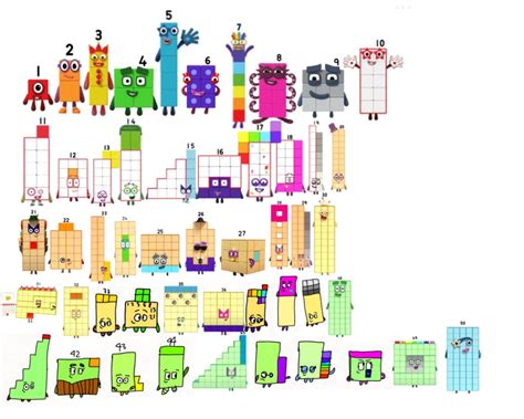 Numberblocks 1-50 by TheMoonStarlight on DeviantArt