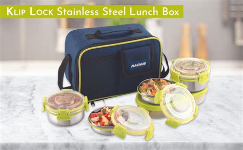 Buy Magnus Hybrid 5 Lunch Box - Premium Stainless Steel Tiffin Set for ...