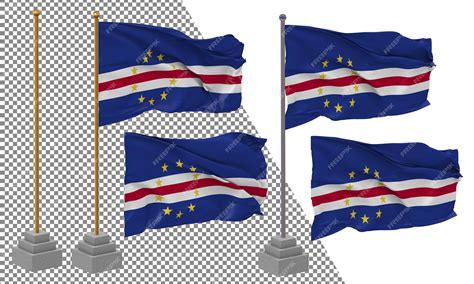 Premium PSD | Cape verde cabo verde flag waving different style with ...