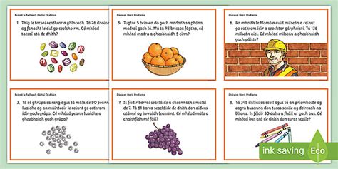 Division Word Problems with Remainders Gaeilge