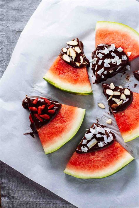 Tahini-Chocolate Dipped Watermelon Wedges - Jar Of Lemons