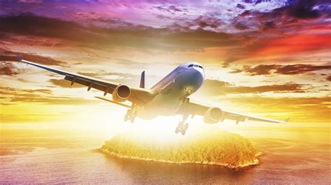 aircraft, island, sea, airplane, fly - wallpaper #75409 (5100x3440px ...