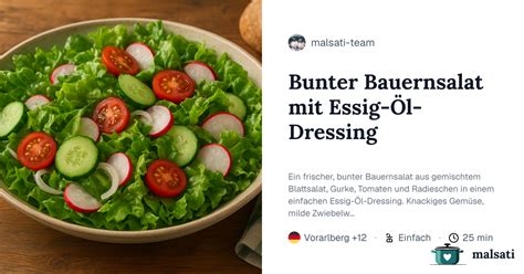 Bunter Bauernsalat mit Essig-Öl-Dressing – Rezept aus Österreich | malsati