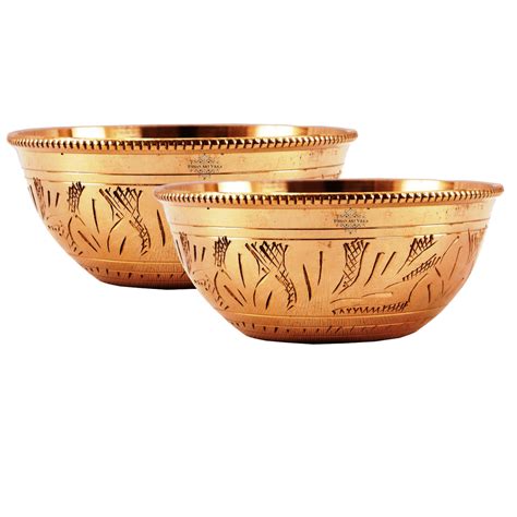 Buy Pure Embossed Floral Design Brass Chutney Bowl Katori, Tableware ...