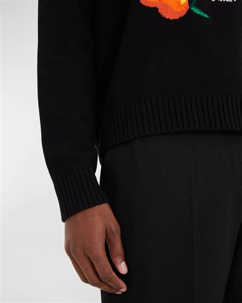 CASABLANCA Men's Pyramide D'Oranges Intarsia Sweater | Neiman Marcus