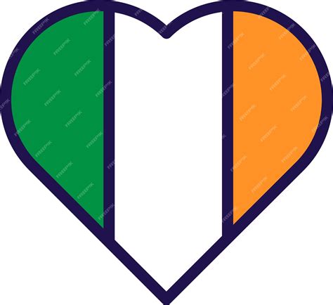 Premium Vector | National irish flag colors heart