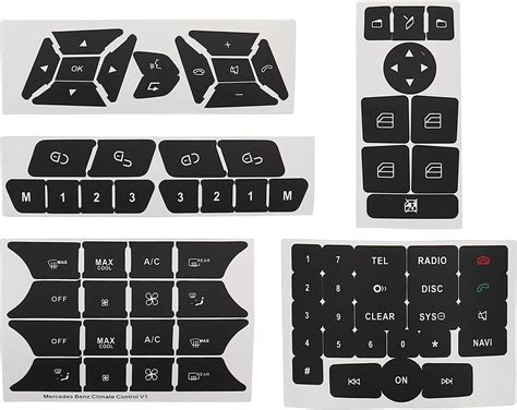 Amazon.com: Car Interior Stickers Button Decals Compatible with Mercedes Benz A W176 B W246 C ...