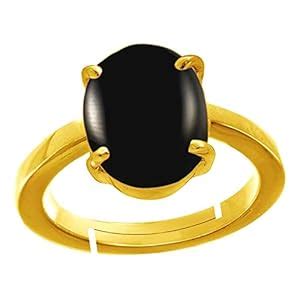 Buy Anuj Sales 100% Certified 10.25 Ratti Natural Black Onyx Chalcedony ...