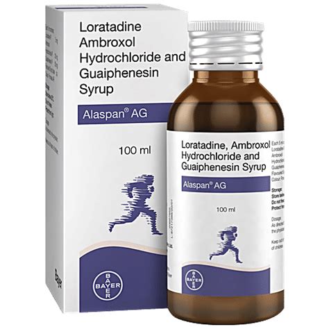 Buy Alaspan Loratadine Ambroxol Hydrochloride & Guaiphenesin Syrup ...