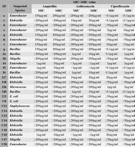 Table 3.1 from Determination of transfer of Azithromycin resistance ...